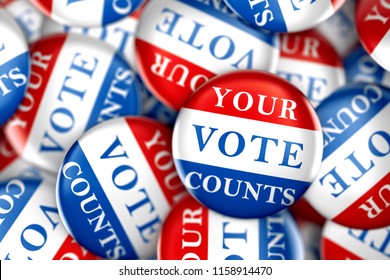 Vote buttons with Your Vote Counts - 3d rendering