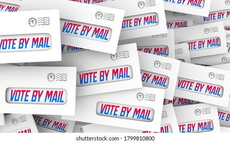 Vote By Mail Ballot Absentee Election Voting 3d Illustration