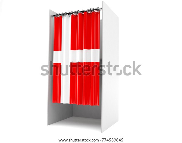 Vote Cabinet Denmark Flag Isolated On Stock Illustration 774539845