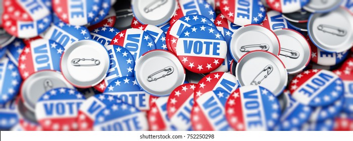 vote election on a white background 3D illustration, 3D rendering