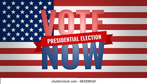 Vote Now Presidential Election Symbol America Stock Illustration ...