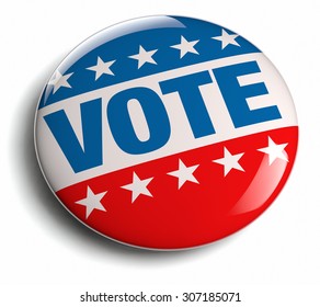 Vote USA Election Campaign Round Badge Button.