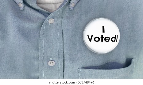 I Voted Button Pin Shirt Election Voter Politics Democracy 3d Illustration