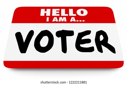 Voter Hello Name Tag Election 3d Illustration