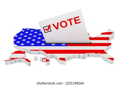 Voting Usa Concept Voting Card Half Stock Illustration 1231198264 ...