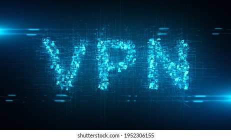 VPN, or virtual private network provides privacy, anonymity and security to users by creating a private network connection across a public network connection - 3D Illustration Rendering