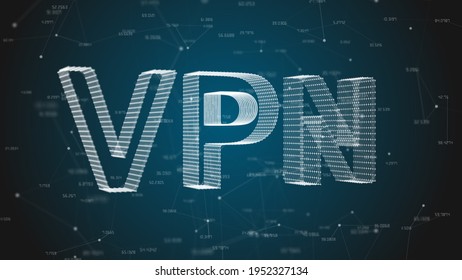 VPN, or virtual private network provides privacy, anonymity and security to users by creating a private network connection across a public network connection - 3D Illustration Rendering