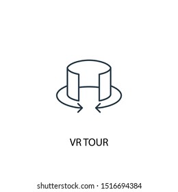 VR tour concept line icon. Simple element illustration. VR tour concept outline symbol design. Can be used for web and mobile UI/UX