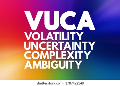 VUCA Volatility, Uncertainty, Complexity, Ambiguity - Conflates Four Distinct Types Of Challenges That Demand Four Distinct Types Of Responses, Acronym Text Concept Background