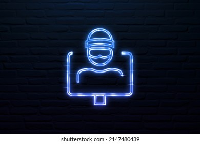 Vulnerability Management Program Icon Neon Style