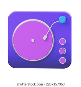 Vynil Player 3D Icon Illustration