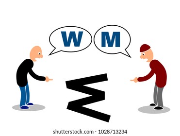 W or M, a matter of perspective