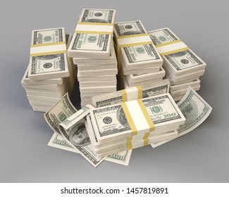 Wads 100 Each Individual Bills 3d Stock Illustration 1457819891 ...