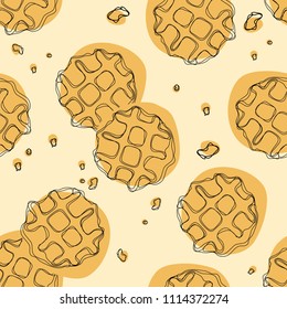 Waffle vector background. Seamless pattern