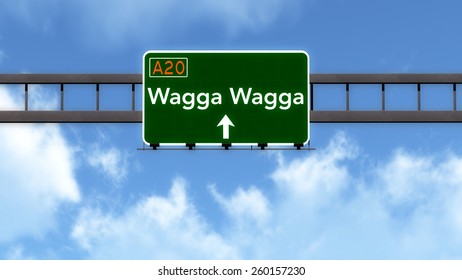 Wagga Wagga Australia Highway Road Sign