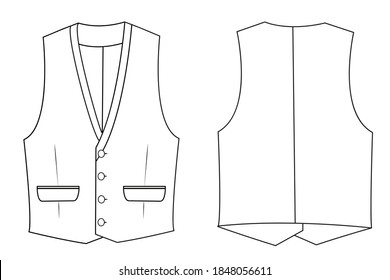 Waist Coat V Neck Border Width Stock Illustration 1848056611 | Shutterstock