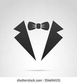 Waiter suit icon isolated on white background.
