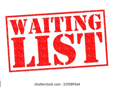 WAITING LIST red Rubber Stamp over a white background.