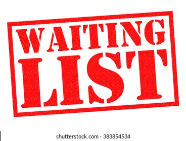 WAITING LIST red Rubber Stamp over a white background.