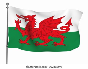 Welsh National Silk Flag Icon Stock Vector (Royalty Free) 1601231470 ...