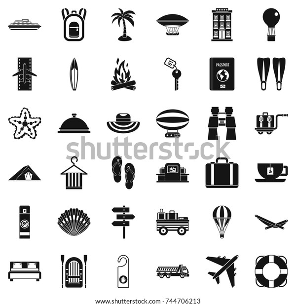 Walking in forest
icons set. Simple style of 36 walking in forest  icons for web
isolated on white
background