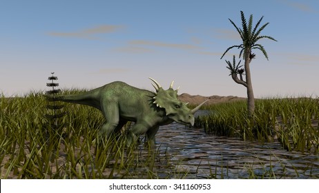 Walking Styracosaurus