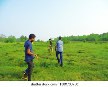              Walking through grass                 