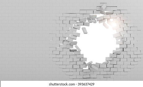 Wall broken through