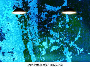 Wall with ceiling lamps. Background