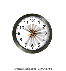 
Wall Clock With Moving Hands On A White Background