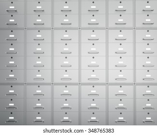 Wall File Cabinets Closed Drawers 3d Stock Illustration 348765383