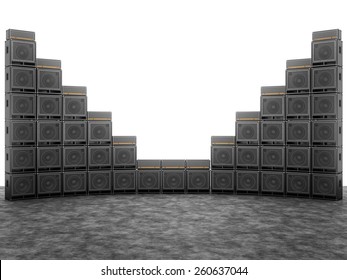 Wall Guitar Amps On Background Bright Stock Illustration 260637044