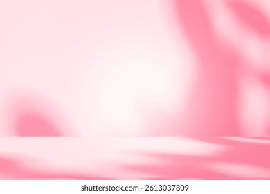 Wall interior background, studio  and backdrops show products.with shadow from window color pink background for text insertion and presentation product 