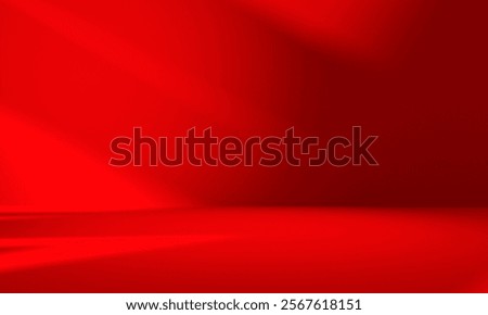 Wall interior background, studio and backdrops show products.with shadow from window color Red background for text insertion and presentation product