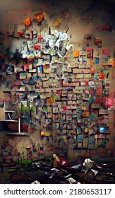 Wall Of Many Broken Dreams In Post-it