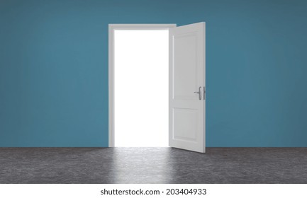 wall with opened door 