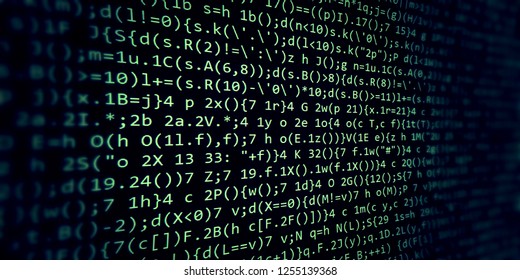 Wall Source Code On Computer Lcd Stock Illustration