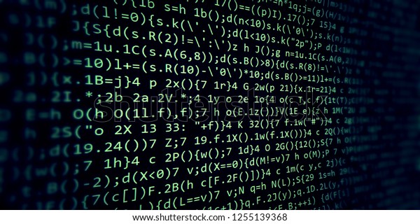 Wall Source Code On Computer Lcd Stock Illustration