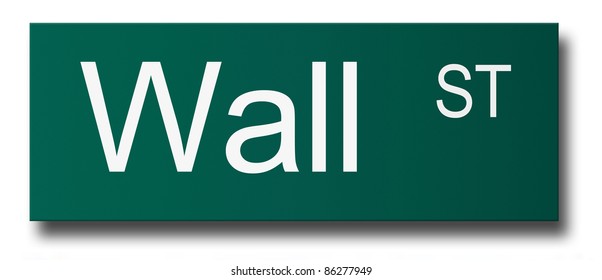 Wall Street Sign. Financial Crash Concept.