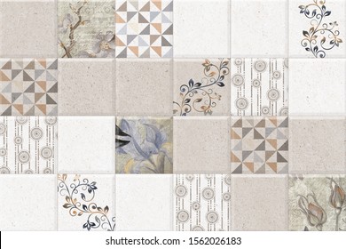 Home Decorative Wall Tile Design Background: ilustrações stock