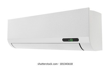 Wall Unit Air Conditioner On A White Background