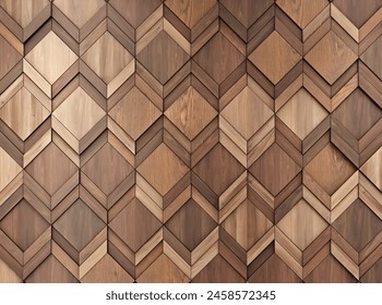 wallpaper 3d classic wood geometric honeycomb. 3d illustration 