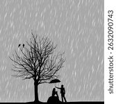 Wallpaper or background design - rain theme (size 1:1)