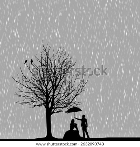 Wallpaper or background design - rain theme (size 1:1)