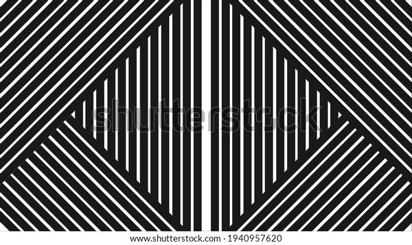 Wallpaper Illusion Lines Black White Color Stock Illustration