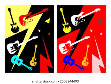 WALLPAPER OF MUSIC GUITAR STYLE  POSTER MADE BY CORELDRAW - Powered by Shutterstock