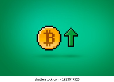 Wallpaper - Pixel Bitcoin Increasing In Value