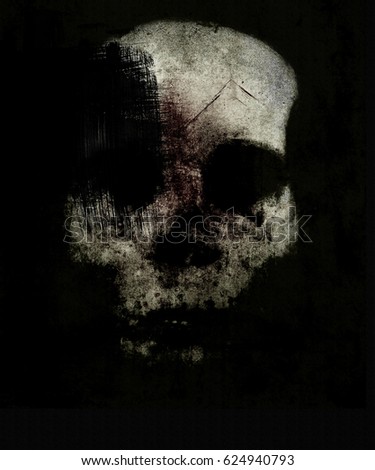 Wallpaper Scary Skull Horror Background Halloween Stock Illustration