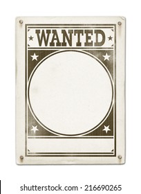 Wanted poster isolated on white background