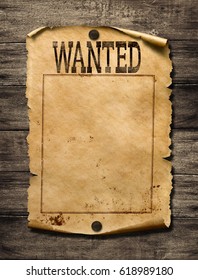 Wanted For Reward Poster 3d Illustration